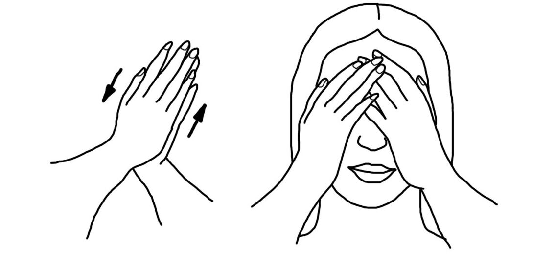 Palming - Μια δημοφιλής άσκηση για να χαλαρώσετε τους μύες των ματιών